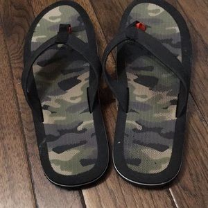 2/$30. Men’s black and camo thong sandals.